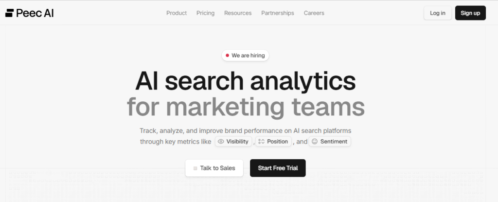 Peec AI - AI Overviews Rank Trackers